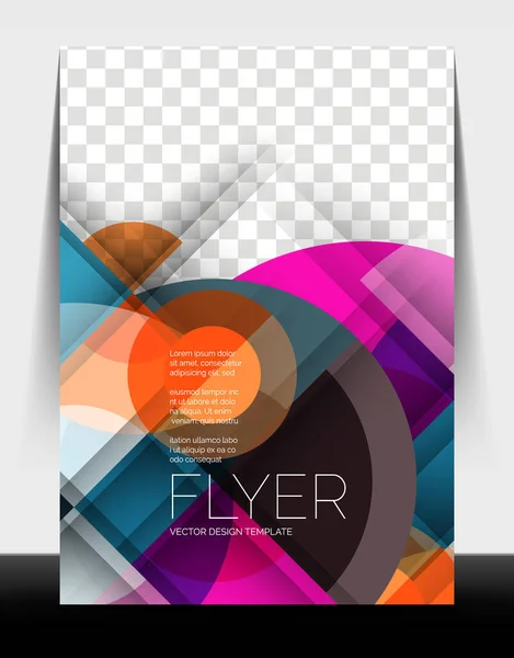 A4 flyer annual report circle design, vector background print template — Stock Vector