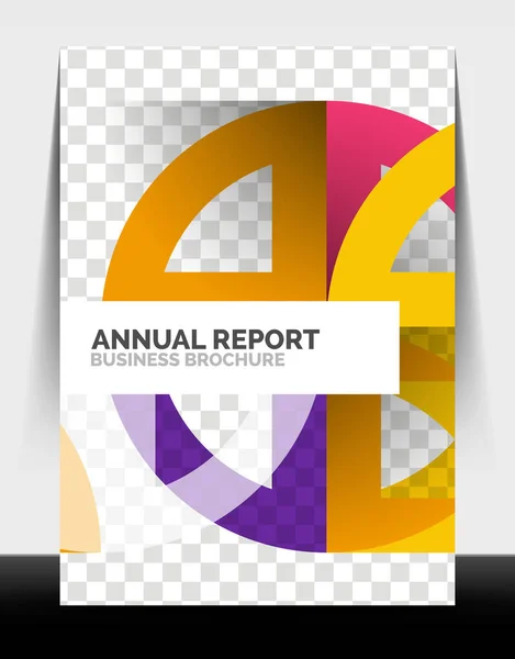 Volante de negocios informe anual, círculo y triángulo formas diseño moderno — Vector de stock