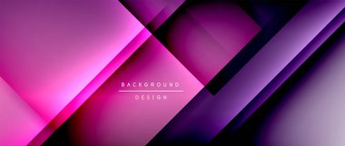 Kare şekiller bileşimi, akışkan geometrik soyut arkaplan. 3B gölge efektleri, modern tasarım şablonu