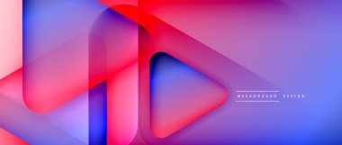 Üçgen geometrik soyut arkaplanı şekillendirir. Üç boyutlu gölge efektleri ve sıvı eğimleri. Metin mesajınız için modern üstüste bindirme formları duvar kağıdı