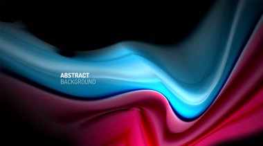 Siyah arkaplanda sıvı renk eğimleri