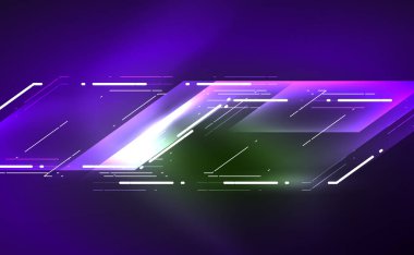 Dinamik neon parlak, soyut bir arkaplan. İş veya teknoloji sunumu, İnternet posteri veya web broşürü kapağı, duvar kağıdı için modaya uygun soyut düzen şablonu