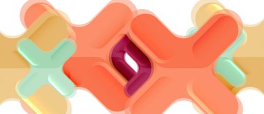 Parlak renkli plastik stil çapraz kompozisyonu, x şekli tasarımı, tekno geometrik modern soyut arkaplan. Moda soyut yerleşim şablonu