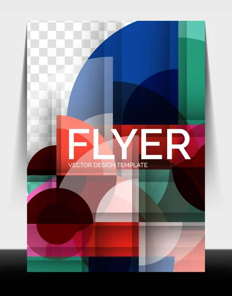 A4 flyer annual report circle design, vector background print template — 스톡 벡터