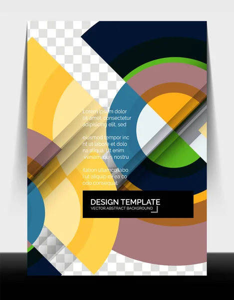 Circle design a4 flyer print template, annual report design — Stock Vector