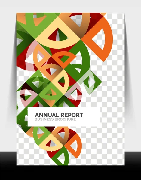 Business flyer annual report, circle and triangle shapes modern design — Stock Vector