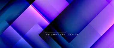 Kare şekiller bileşimi, akışkan geometrik soyut arkaplan. 3B gölge efektleri, modern tasarım şablonu