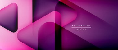 Üçgen geometrik soyut arkaplanı şekillendirir. Üç boyutlu gölge efektleri ve sıvı eğimleri. Metin mesajınız için modern üstüste bindirme formları duvar kağıdı