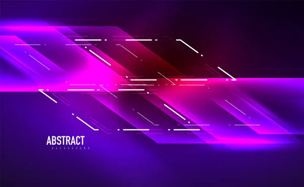 Dynamic neon shiny abstract background. Trendy abstract layout template for business or technology presentation, internet poster or web brochure cover, wallpaper — Stock Vector