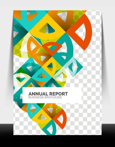 Obchodní leták výroční zpráva, kruh a trojúhelník tvary moderní design — Stockový vektor