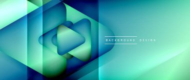 Üçgen geometrik soyut arkaplanı şekillendirir. Üç boyutlu gölge efektleri ve sıvı eğimleri. Metin mesajınız için modern üstüste bindirme formları duvar kağıdı