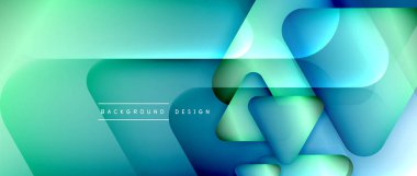 Üçgen geometrik soyut arkaplanı şekillendirir. Üç boyutlu gölge efektleri ve sıvı eğimleri. Metin mesajınız için modern üstüste bindirme formları duvar kağıdı