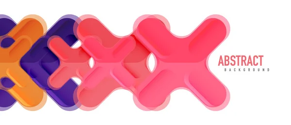 Estilo plástico multicolor brillante composición cruzada, diseño de forma de x, fondo abstracto moderno tecno geométrico. Plantilla de diseño abstracto de moda — Vector de stock
