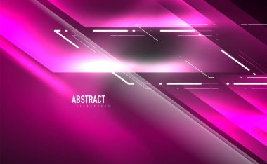 Dinamik neon parlak, soyut bir arkaplan. İş veya teknoloji sunumu, İnternet posteri veya web broşürü kapağı, duvar kağıdı için modaya uygun soyut düzen şablonu