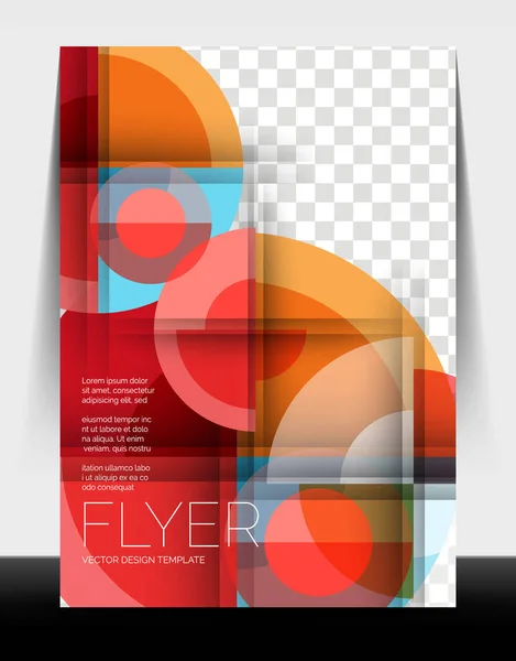 A4 flyer annual report circle design, vector background print template — 스톡 벡터