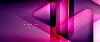 Üçgen geometrik soyut arkaplanı şekillendirir. Üç boyutlu gölge efektleri ve sıvı eğimleri. Metin mesajınız için modern üstüste bindirme formları duvar kağıdı