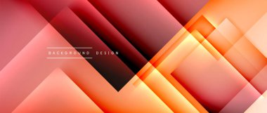 Kare şekiller bileşimi, akışkan geometrik soyut arkaplan. 3B gölge efektleri, modern tasarım şablonu