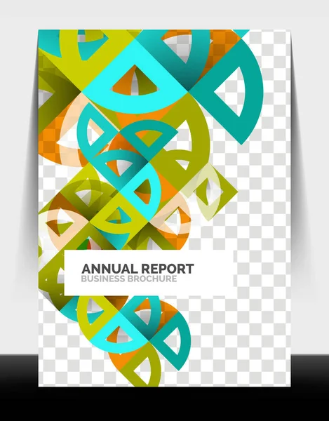 Business flyer annual report, circle and triangle shapes modern design — Stock Vector