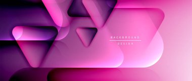 Üçgen geometrik soyut arkaplanı şekillendirir. Üç boyutlu gölge efektleri ve sıvı eğimleri. Metin mesajınız için modern üstüste bindirme formları duvar kağıdı