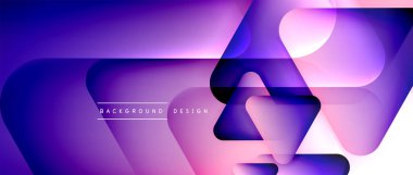 Üçgen geometrik soyut arkaplanı şekillendirir. Üç boyutlu gölge efektleri ve sıvı eğimleri. Metin mesajınız için modern üstüste bindirme formları duvar kağıdı