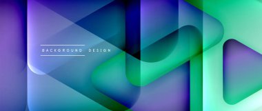 Üçgen geometrik soyut arkaplanı şekillendirir. Üç boyutlu gölge efektleri ve sıvı eğimleri. Metin mesajınız için modern üstüste bindirme formları duvar kağıdı