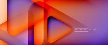 Üçgen geometrik soyut arkaplanı şekillendirir. Üç boyutlu gölge efektleri ve sıvı eğimleri. Metin mesajınız için modern üstüste bindirme formları duvar kağıdı