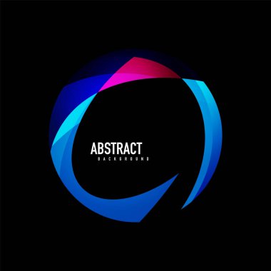 Geometrik logo şablonu, metin ile akan dalgalar