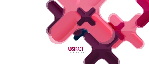 Glanzende veelkleurige plastic stijl kruis compositie, x vorm ontwerp, techno geometrische moderne abstracte achtergrond. Trendy abstracte layout template — Stockvector