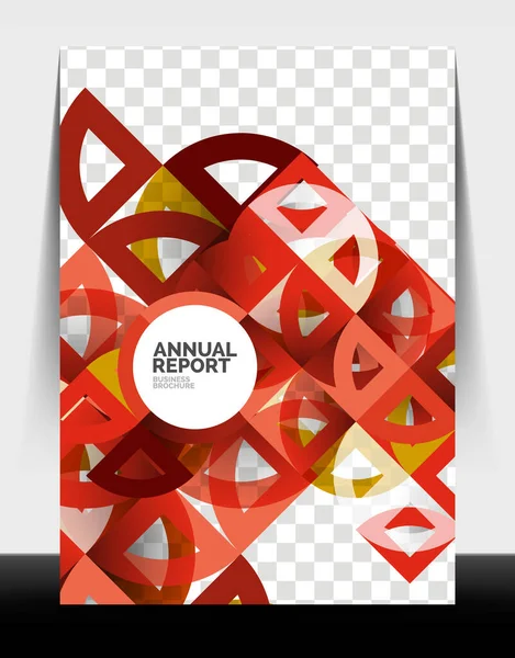 Business flyer rapporto annuale, cerchio e triangolo forme design moderno — Vettoriale Stock