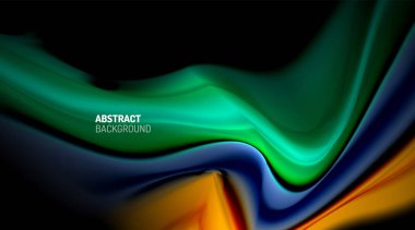 Siyah arkaplanda sıvı renk eğimleri