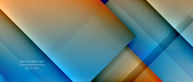 Kare şekiller bileşimi, akışkan geometrik soyut arkaplan. 3B gölge efektleri, modern tasarım şablonu