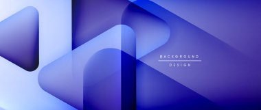 Üçgen geometrik soyut arkaplanı şekillendirir. Üç boyutlu gölge efektleri ve sıvı eğimleri. Metin mesajınız için modern üstüste bindirme formları duvar kağıdı