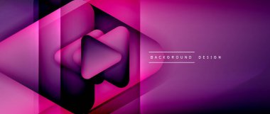 Üçgen geometrik soyut arkaplanı şekillendirir. Üç boyutlu gölge efektleri ve sıvı eğimleri. Metin mesajınız için modern üstüste bindirme formları duvar kağıdı