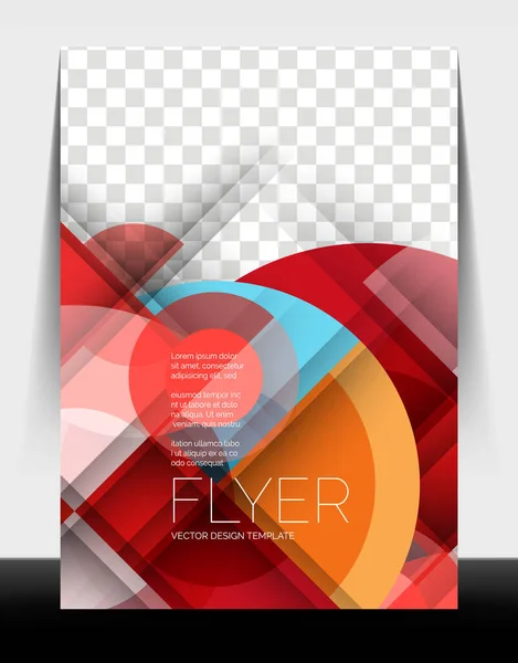 A4 flyer annual report circle design, vector background print template — 스톡 벡터