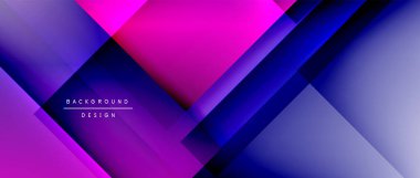 Kare şekiller bileşimi, akışkan geometrik soyut arkaplan. 3B gölge efektleri, modern tasarım şablonu