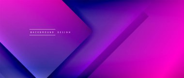 Kare şekiller bileşimi, akışkan geometrik soyut arkaplan. 3B gölge efektleri, modern tasarım şablonu