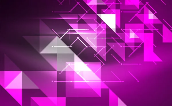 Abstract background, mosaic triangle pattern with transparent effects on glowing neon shiny backdrop. Vector Illustration For Wallpaper, Banner, Background, Card, Book Illustration, landing page — 스톡 벡터