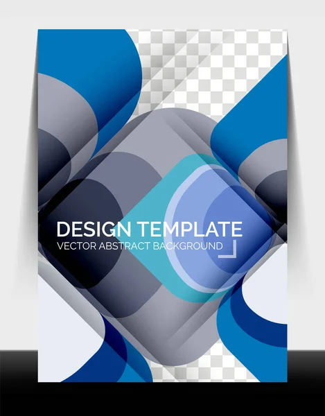 Business annual report brochure template, A4 size covers created with geometric modern patterns — Stock Vector