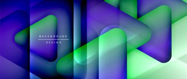 Üçgen geometrik soyut arkaplanı şekillendirir. Üç boyutlu gölge efektleri ve sıvı eğimleri. Metin mesajınız için modern üstüste bindirme formları duvar kağıdı