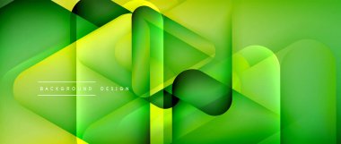 Üçgen geometrik soyut arkaplanı şekillendirir. Üç boyutlu gölge efektleri ve sıvı eğimleri. Metin mesajınız için modern üstüste bindirme formları duvar kağıdı