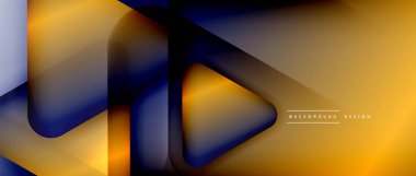 Üçgen geometrik soyut arkaplanı şekillendirir. Üç boyutlu gölge efektleri ve sıvı eğimleri. Metin mesajınız için modern üstüste bindirme formları duvar kağıdı