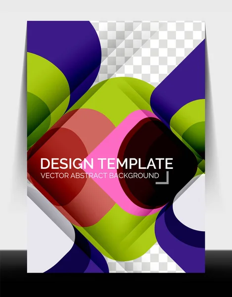 Business annual report brochure template, A4 size covers created with geometric modern patterns — Stock Vector