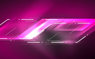 Dinamik neon parlak, soyut bir arkaplan. İş veya teknoloji sunumu, İnternet posteri veya web broşürü kapağı, duvar kağıdı için modaya uygun soyut düzen şablonu