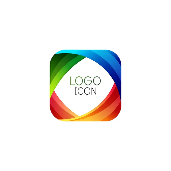 Business trendy geometrische vierkante logo design sjabloon met heldere schone kleuren — Stockvector