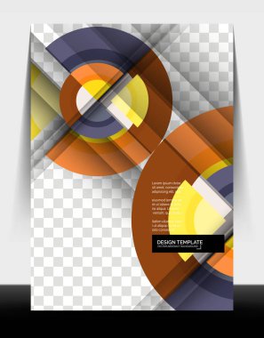 Çember tasarımı a4 el ilanı baskı şablonu, yıllık rapor tasarımı