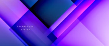 Kare şekiller bileşimi, akışkan geometrik soyut arkaplan. 3B gölge efektleri, modern tasarım şablonu