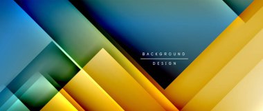 Kare şekiller bileşimi, akışkan geometrik soyut arkaplan. 3B gölge efektleri, modern tasarım şablonu