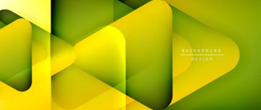 Üçgen geometrik soyut arkaplanı şekillendirir. Üç boyutlu gölge efektleri ve sıvı eğimleri. Metin mesajınız için modern üstüste bindirme formları duvar kağıdı