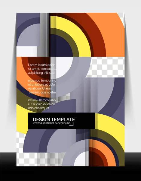 圆形设计：4份传单印刷模板，年度报告设计 — 图库矢量图片