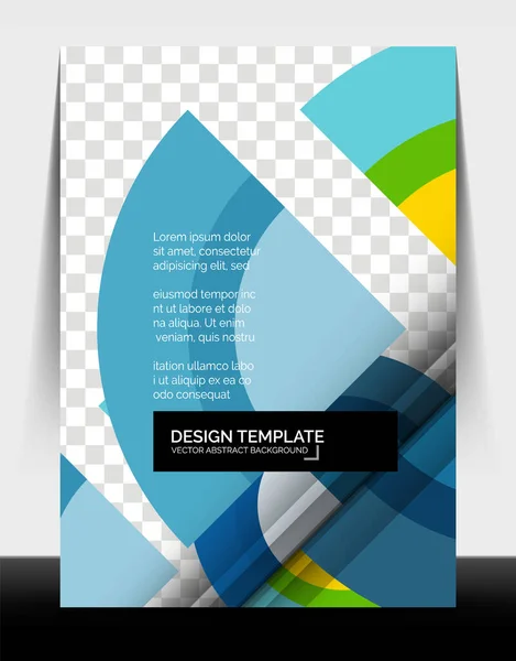 Circle design a4 flyer print template, annual report design — 스톡 벡터